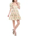 Agua By Agua Bendita Alaria Puff-sleeve Cotton Minidress In Beige