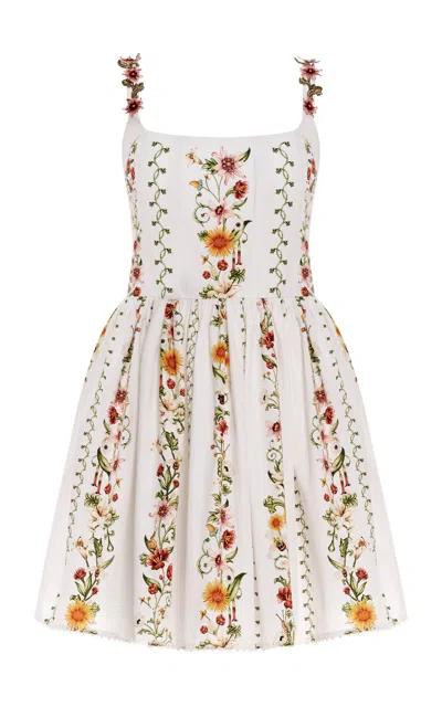Agua By Agua Bendita Olivo Tristan Cotton Mini Dress In Multi