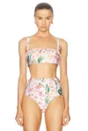 Agua By Agua Bendita Olmo Jardinera Embroiderd Bikini Top In Jardinera