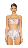 Agua By Agua Bendita Olmo Honeysuckle Bikini Top Multicolor In Pink Multifloral