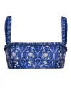 Agua By Agua Bendita Olmo Petalo Ruffle-trimmed Bikini Top In Blue