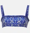 Agua By Agua Bendita Olmo Petalo Ruffle-trimmed Bikini Top In Blue