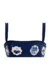 Agua By Agua Bendita Olmo Printed Bikini Top In Navy
