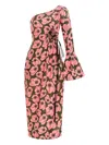 Agua By Agua Bendita One-shoulder Floral-print Dress In Pink