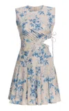 Agua By Agua Bendita Otono Cutout Cotton Mini Dress In Otono Mini