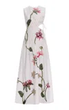 Agua By Agua Bendita Otono Embroidered Linen Maxi Dress In Ivory