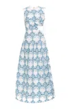 Agua By Agua Bendita Otono Embroidered Midi Dress In Light Blue