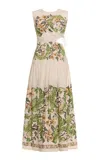 Agua By Agua Bendita Otoño Anhelo Printed Cotton Midi Dress In Multi