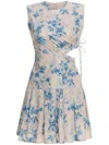 Agua By Agua Bendita Otono Cutout Cotton Mini Dress In Blue