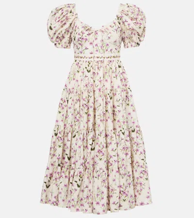 Agua By Agua Bendita Palmera Tiered Cotton Maxi Dress In Yellow