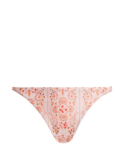 Agua By Agua Bendita Palmira Floral-print Bikini Bottoms In Orange