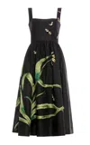 Agua By Agua Bendita Pasion Azucar Hand-embroidered Linen Midi Dress In Animal Print