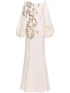 Agua By Agua Bendita Peccana Gardenia Embroidered Linen Maxi Dress In Neutrals