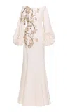 Agua By Agua Bendita Peccana Gardenia Embroidered Linen Maxi Dress In Ivory