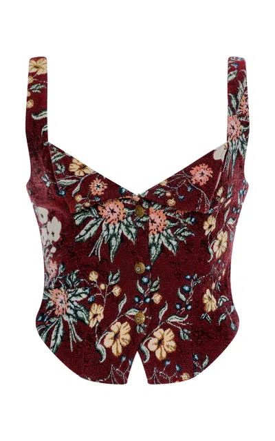 Agua By Agua Bendita Pergamino Isolda Cotton-blend Top In Multi