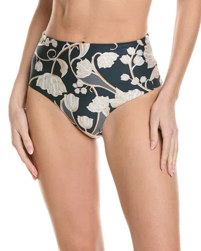 Agua By Agua Bendita Magenta Perla Floral-print Bikini Bottoms In Blue