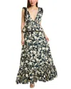 Agua By Agua Bendita + Net Sustain Infinito Perla Tiered Ruffled Printed Cotton-poplin Maxi Dress In Blue