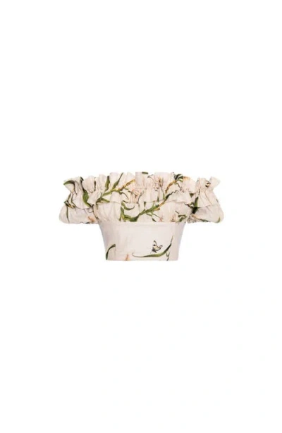 Agua By Agua Bendita Pimienta Azucar Embroidered Linen Top In Multi