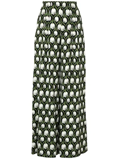 Agua By Agua Bendita Pleated Floral-print Twill Wide-leg Pants In Multi