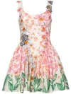 Agua By Agua Bendita Pluma Jardinera Linen Minidress In Pink