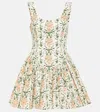Agua By Agua Bendita Pluma Floral Corset Cotton Dress In Weiss