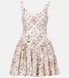 Agua By Agua Bendita Pluma Floral Cotton Minidress In Multicoloured