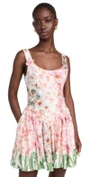 Agua By Agua Bendita Pluma Jardinera Linen Minidress In Multicolor