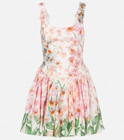Agua By Agua Bendita Pluma Jardinera Linen Minidress