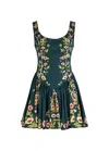 Agua By Agua Bendita Pluma Mosquetero Floral-print Cotton Mini Dress In Multi