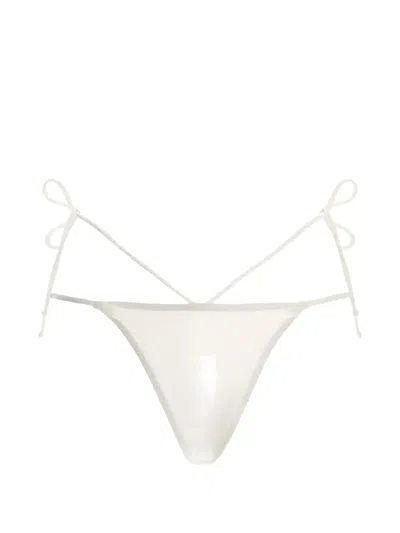 Agua By Agua Bendita Portola Tie Bikini Bottoms In White