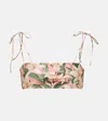 Agua By Agua Bendita Primavera Floral Bikini Top In Pink