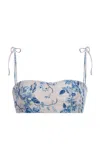 Agua By Agua Bendita Bougainvillea Spring Bikini Top In Light Blue