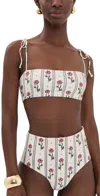 Agua By Agua Bendita Primavera Quebrada Bikini Top Multicolor In White
