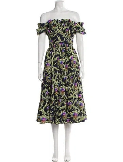 Pre-owned Agua By Agua Bendita Printed Knee-length Dress In Green