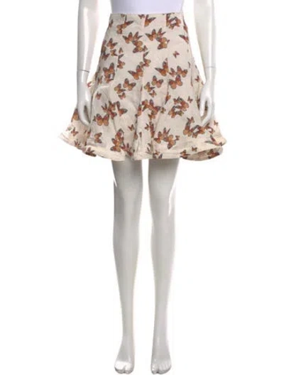 Pre-owned Agua By Agua Bendita Printed Mini Skirt In Neutral