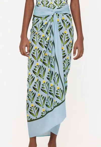 Agua By Agua Bendita Printed Sarong Skirt In Light Blue