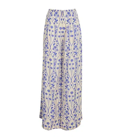 Agua By Agua Bendita Printed Wide-leg Trousers In White