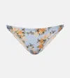 Agua By Agua Bendita Promesa Valle Floral-print Bikini Briefs In Blue