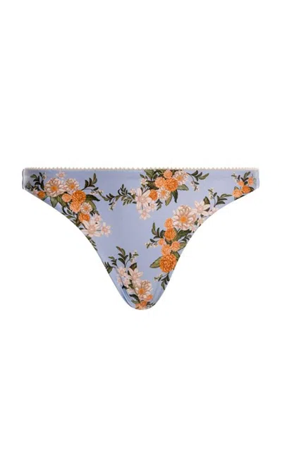 Agua By Agua Bendita Promesa Valle Low-rise Bikini Bottoms In Blue