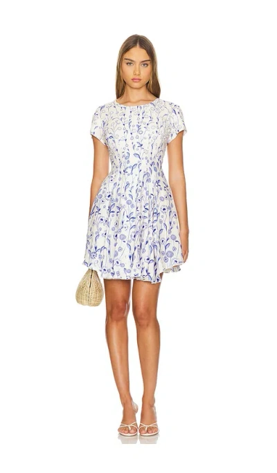 Agua By Agua Bendita Pupe Petalo Embroidered Linen Mini Dress