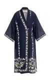 Agua By Agua Bendita Quimera Anhelo Printed Linen Kaftan In Animal Print