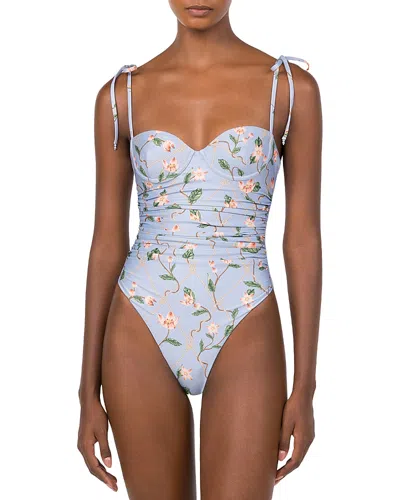 Agua By Agua Bendita Rabano Navegante One Piece Swimsuit In Blue