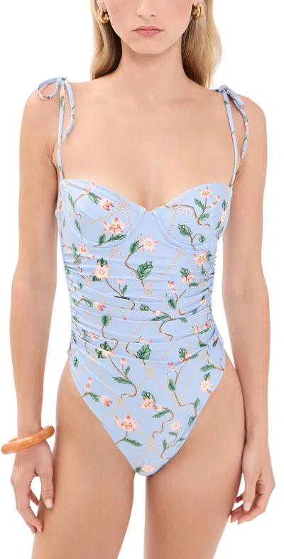 Agua By Agua Bendita Rabano Navegante One-piece Swimsuit Multicolor In Blue
