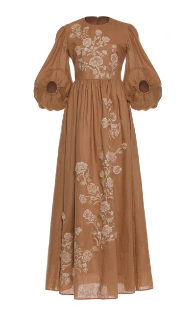 Agua By Agua Bendita Raquel Embroidered Maxi Dress