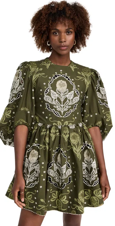 Agua By Agua Bendita Raquel Mini Dress In Green