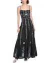 Shop Agua By Agua Bendita Relicario Linen Maxi Dress In Black