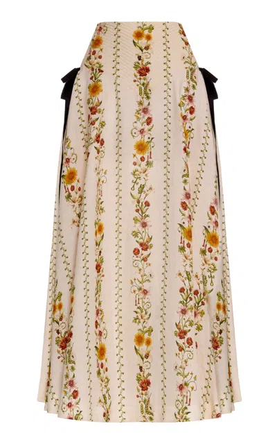 Agua By Agua Bendita Reliquia Tristan Linen Maxi Skirt In Brown
