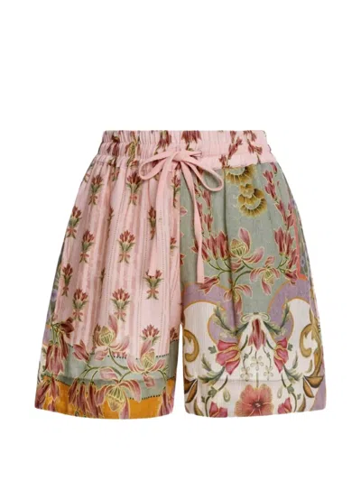 Agua By Agua Bendita Renata Floral-pattern Shorts In Pink