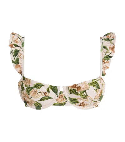Agua By Agua Bendita Ruffle Kiwi Bikini Top