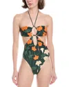 Shop Agua By Agua Bendita Sabanero Nocturno Trikini One-piece In Green